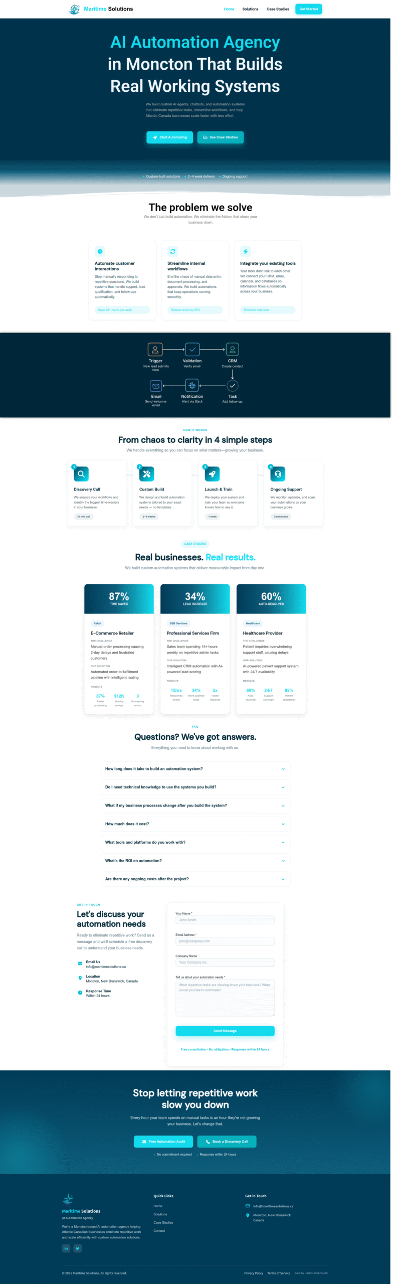 Maritime Solutions Website Full Screenshot